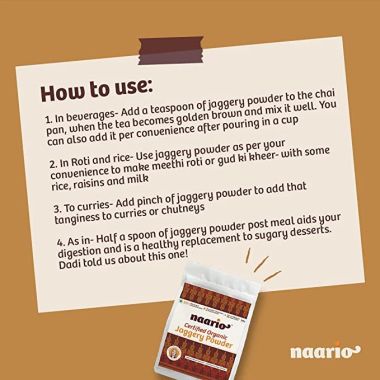 Naario: Organic Jaggery Powder - Pack Of 2 - 500gm Each