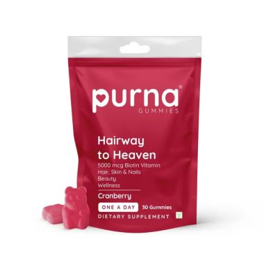 Purna Gummies: 5000mcg Biotin Gummies - Cranberry - 30 Gummies
