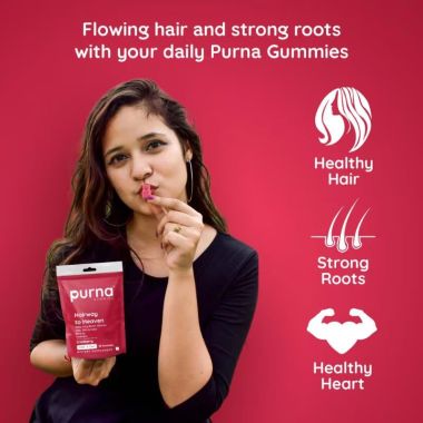 Purna Gummies: 5000mcg Biotin Gummies - Cranberry - 30 Gummies