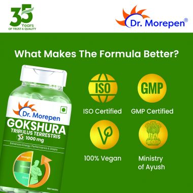Dr. Morepen: Gokshura Tablets For Men's Wellness - Boost Stamina - 60 Tablets