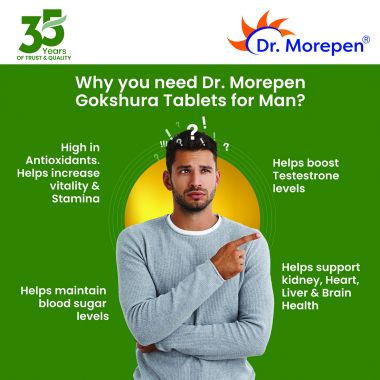 Dr. Morepen: Gokshura Tablets For Men's Wellness - Boost Stamina - 60 Tablets