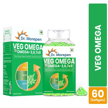 Dr. Morepen: Omega 3 6 7 9 Vegetarian Capsules 500mg - 60 Tablets