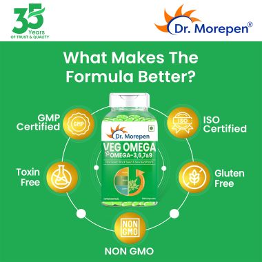 Dr. Morepen: Omega 3 6 7 9 Vegetarian Capsules 500mg - 60 Tablets