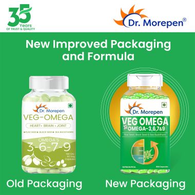 Dr. Morepen: Omega 3 6 7 9 Vegetarian Capsules 500mg - 60 Tablets