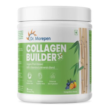 Dr. Morepen: Natural Collagen Builder | Plant Based Collagen Powder | Orange Berry Flavour - 250g