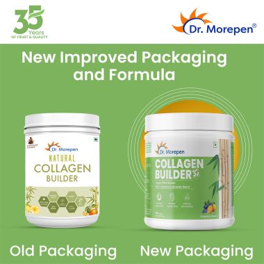 Dr. Morepen: Natural Collagen Builder | Plant Based Collagen Powder | Orange Berry Flavour - 250g