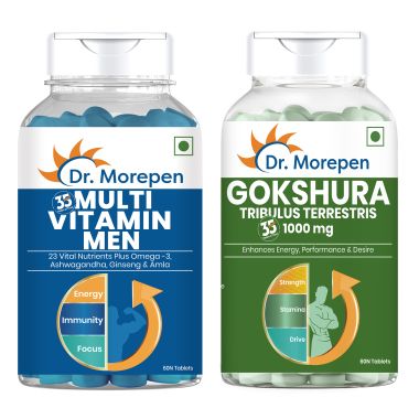 Dr. Morepen: Gokshura and Multivitamins For Men - Improves Men's Performance & Strength - 120 Tablets