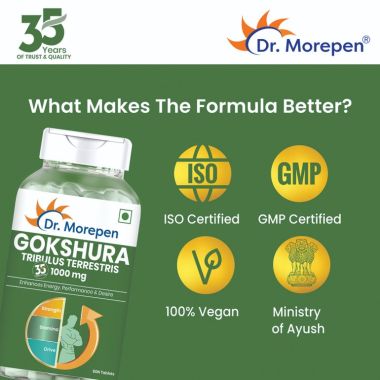 Dr. Morepen: Testo Boost & Gokshura For Men - For Improved Performance - Combo Pack - 60 Capsules each