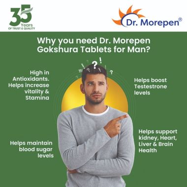 Dr. Morepen: Testo Boost & Gokshura For Men - For Improved Performance - Combo Pack - 60 Capsules each