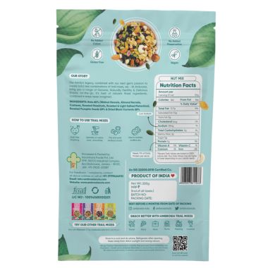 Ambrosia: Healthy Trail Mixes Gift Hamper with Rakhi Tikka & Greeting Card 750g