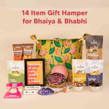 Eat Better: Bhaiya Bhabhi Rakhi Gift Set -14 Items