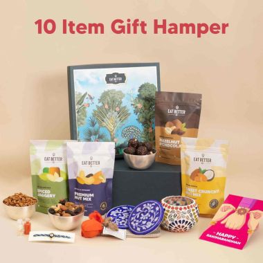 Eat Better: Premium Rakhi Hamper for Brother - 10 Items