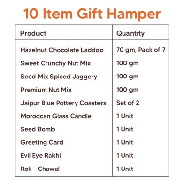 Eat Better: Premium Rakhi Hamper for Brother - 10 Items