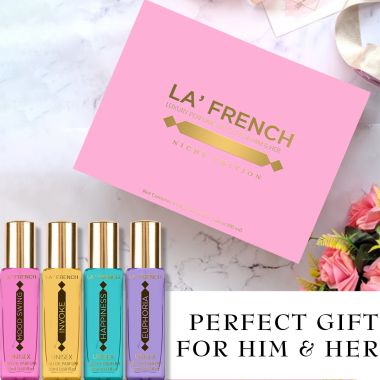 La' French: Luxury Perfumes Gift Set - Euphoria, Happiness, Invoke, Mood Swing for Men & Women Perfumes -  Pack of 4 - 20ml Each