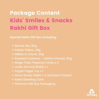 Omay Foods: Kids' Smiles & Snacks Rakhi Gift Box