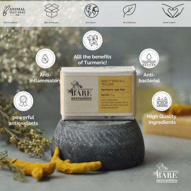 Bare Necessities: Turmeric Spa Bar : And It was All Yellow - Pack of 2 (75gm each)