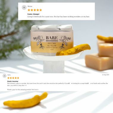 Bare Necessities: Turmeric Spa Bar : And It was All Yellow - Pack of 2 (75gm each)