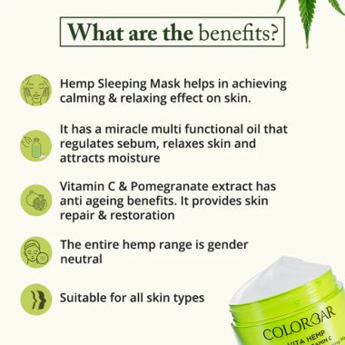 Colorbar: Vita Hemp Restoring & Balancing Sleeping Mask - 50gm