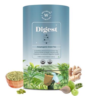Wellbeing Nutrition: Digest Green Tea with 8B CFU, Ginger, Fennel Seeds - 40gm