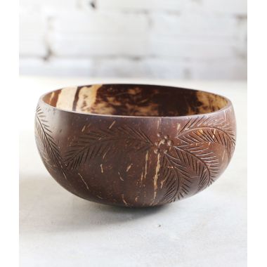 Thenga: Palm Leaf Jumbo Coconut Bowl with Spoon & Fork