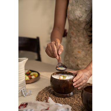 Thenga: Coconut Shell Artisan Soup Bowl & Soup Spoon