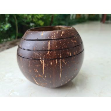 Thenga: Coconut Shell 3 Line Planter