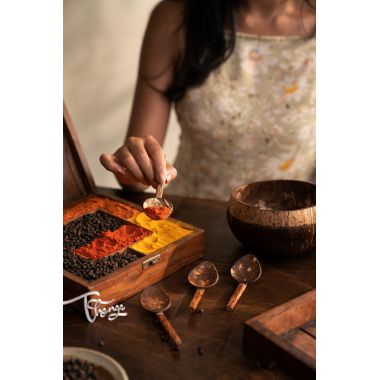Thenga: Coconut Shell Masala Spoon - Set of 6