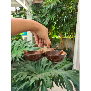 Thenga: Bowl Serving Set with Spoons - Pack of 3
