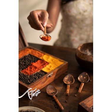 Thenga: Coconut Shell Masala Spoon - Set of 6