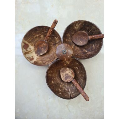 Thenga: Bowl Serving Set with Spoons - Pack of 3
