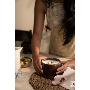 Thenga: Coconut Shell Artisan Soup Bowl & Soup Spoon