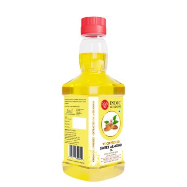 Indic Wisdom: Wood Pressed Sweet Almond Oil 200 ml (Cold Pressed Sweet Almond Oil - Extracted on Wooden Churner)