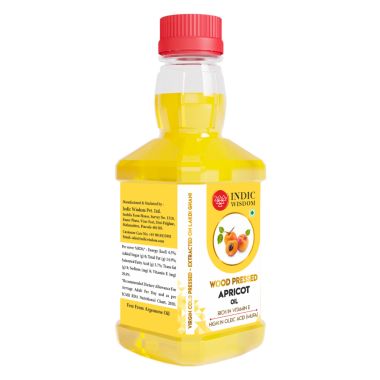 Indic Wisdom: Wood Pressed Apricot Oil 100 ml (Cold Pressed Apricot Oil - Extracted on Wooden Churner)