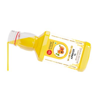 Indic Wisdom: Wood Pressed Apricot Oil 100 ml (Cold Pressed Apricot Oil - Extracted on Wooden Churner)