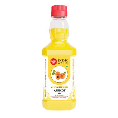 Indic Wisdom: Wood Pressed Apricot Oil 200 ml (Cold Pressed Apricot Oil - Extracted on Wooden Churner)