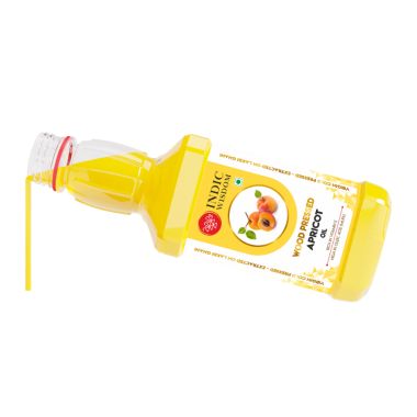 Indic Wisdom: Wood Pressed Apricot Oil 200 ml (Cold Pressed Apricot Oil - Extracted on Wooden Churner)