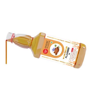Indic Wisdom: Wood Pressed Flaxseed Oil 500 ml (Cold Pressed Flaxseed Oil - Extracted on Wooden Churner)