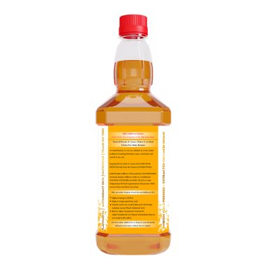 Indic Wisdom: Wood Pressed Safflower Oil 1 Liter (Cold Pressed Safflower Oil - Extracted on Wooden Churner)