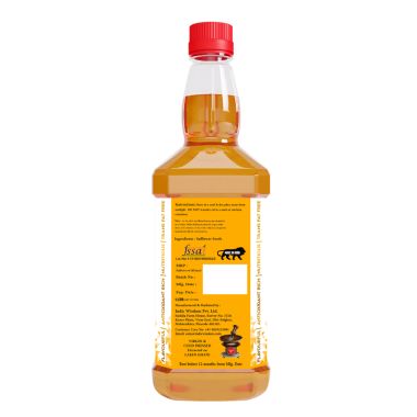 Indic Wisdom: Wood Pressed Safflower Oil 1 Liter (Cold Pressed Safflower Oil - Extracted on Wooden Churner)