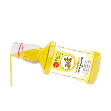 Indic Wisdom: Wood Pressed Sweet Almond Oil 100 ml (Cold Pressed Sweet Almond Oil - Extracted on Wooden Churner)
