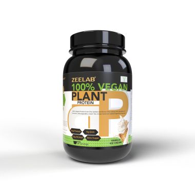 ZEELAB: 100% Vegan Plant Protein - Vanilla Ice Cream - 360gm