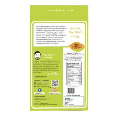 BOYO: 100% Natural Raw Raisins - 500gm