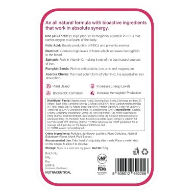 Wellbeing Nutrition: Nano Iron Melts  - 30 Oral Strips