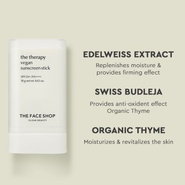 The Face Shop: The Therapy Vegan Sunscreen Stick SPF50+ - 18gm