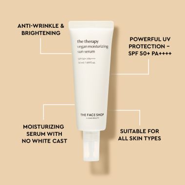 The Face Shop: The Therapy Vegan Moisturizing Sun Serum - 50ml
