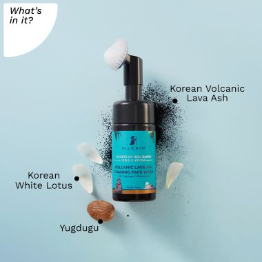 Pilgrim: Volcanic Lava Ash Foaming Face Wash with Built In Brush - 120ml