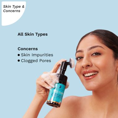 Pilgrim: Volcanic Lava Ash Foaming Face Wash with Built In Brush - 120ml