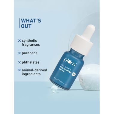 Plum: Plum 10% Niacinamide Face Serum with Rice Water & Squalane| Brightens Skin- 10 ml