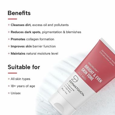 Dermatouch: Daily Glow Bright & Even Skin Tone Face Wash - 30gm