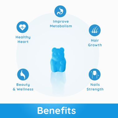 Purna Gummies: 5000mcg Biotin Gummies - Blueberry - 30 Gummies